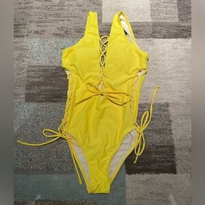 Lace-Up One Piece Swimsuit